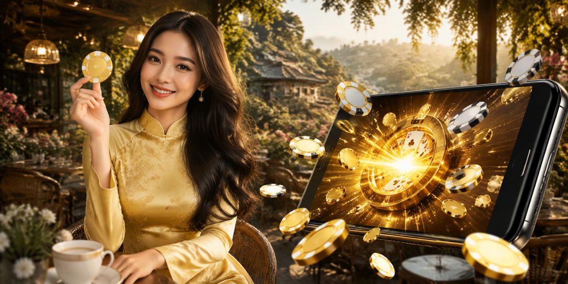 Cảnh chơi bài tại Đà Lạt với trang phục áo dài truyền thống – phong cách giải trí thanh lịch